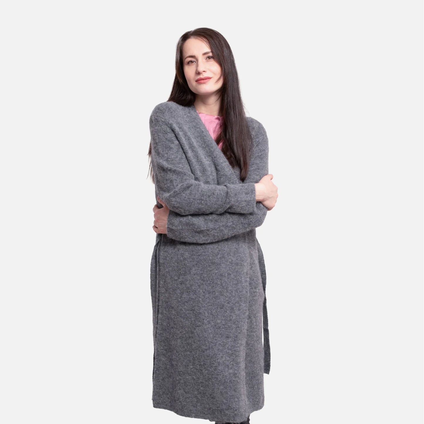 Sabon Mohair Cardigan fra Ril's - Grey - Model